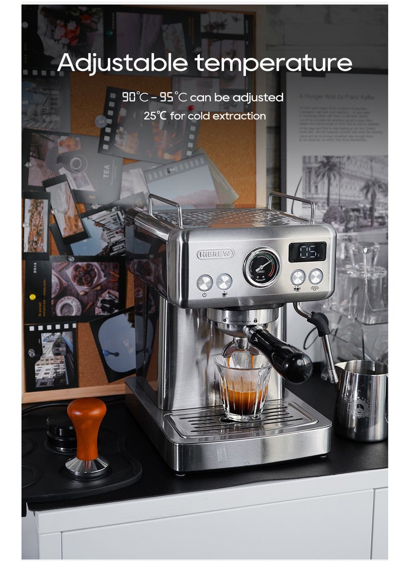 HiBREW - Hibrew Espresso Coffee Machine 1350w 1.8L Water Tank Cappuccino Coffee Maker Stainless Steel H10A - Image 1
