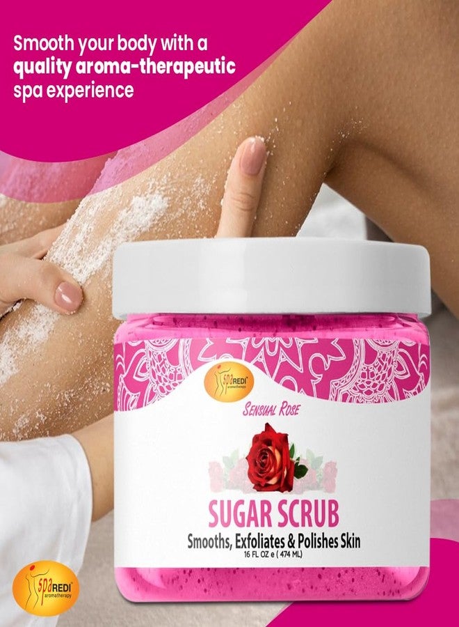 SPA REDI - Sugar Body Scrub, Sensual Rose, 16 Oz, Exfoliating, Moisturizing, Hydrating and Nourishing, Glow, Polish, Smooth and Fresh Skin - Body Exfoliator - Image 3