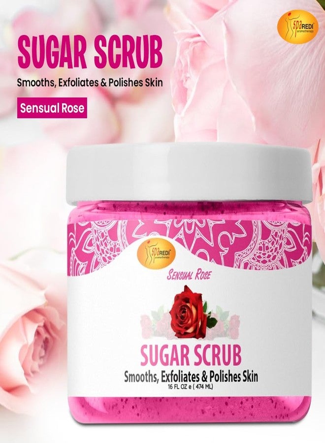 SPA REDI - Sugar Body Scrub, Sensual Rose, 16 Oz, Exfoliating, Moisturizing, Hydrating and Nourishing, Glow, Polish, Smooth and Fresh Skin - Body Exfoliator - Image 2