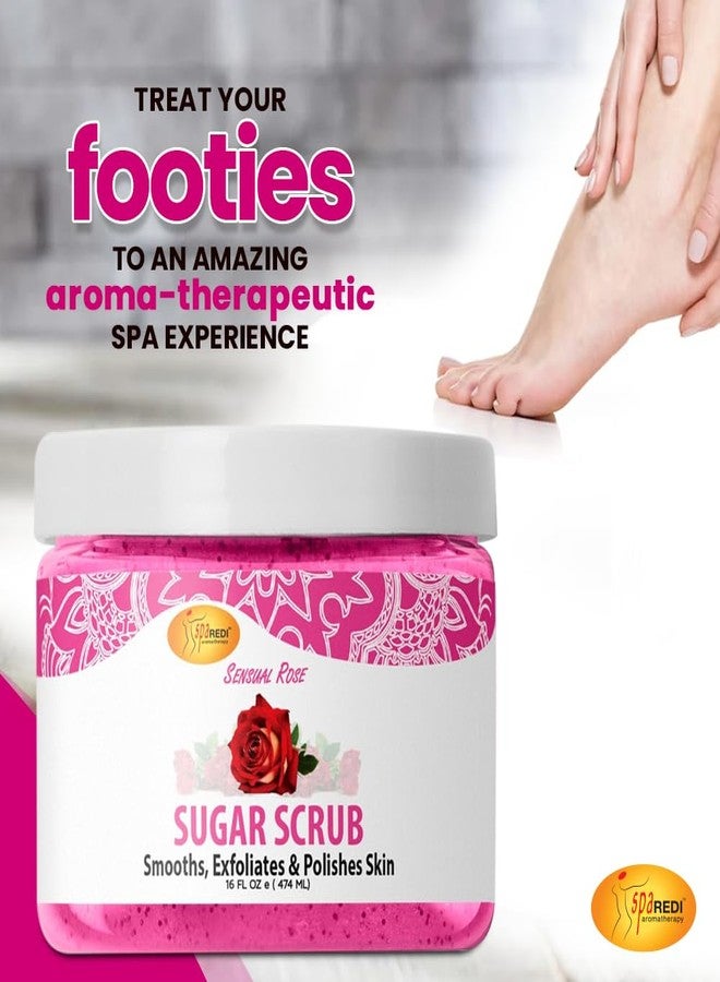 SPA REDI - Sugar Body Scrub, Sensual Rose, 16 Oz, Exfoliating, Moisturizing, Hydrating and Nourishing, Glow, Polish, Smooth and Fresh Skin - Body Exfoliator - Image 4