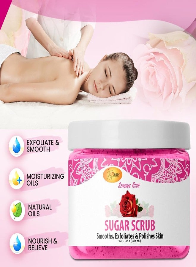SPA REDI - Sugar Body Scrub, Sensual Rose, 16 Oz, Exfoliating, Moisturizing, Hydrating and Nourishing, Glow, Polish, Smooth and Fresh Skin - Body Exfoliator - Image 5