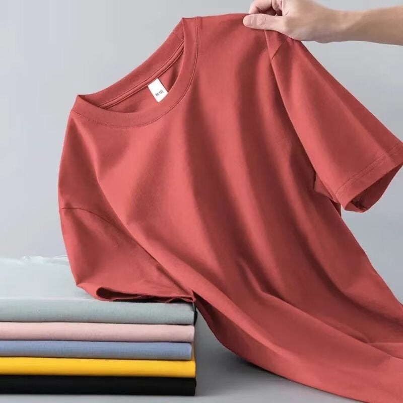 2025 Men'S Short-Sleeved T-Shirt Summer Bottoming Shirt Round Neck Versatile Casual Pure Color Large Size T-Shirt Trendyy Top T-Shirt - Image 1