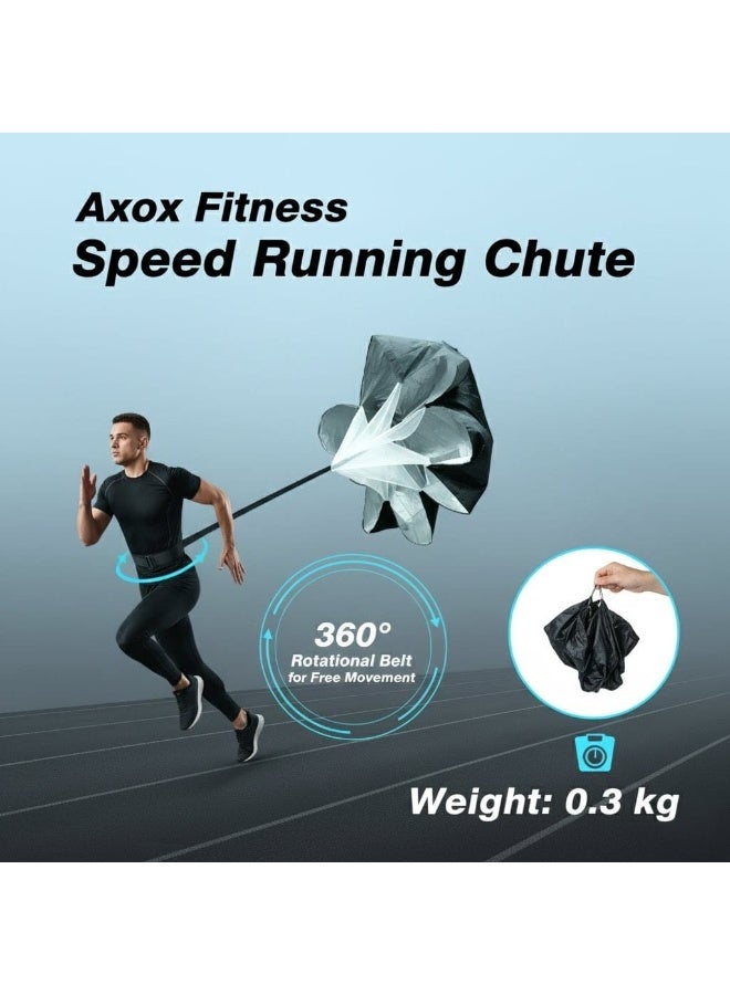 Axox Fitness Speed Running Resistance Chute – Adjustable 360° Rotational Belt Sprint Parachute for Explosive Speed, Agility & Power Training | Lightweight Portable Drag Sprint Trainer for Football, Track, Fitness Athletes - Image 2