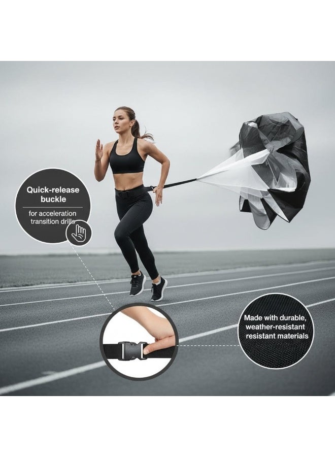Axox Fitness Speed Running Resistance Chute – Adjustable 360° Rotational Belt Sprint Parachute for Explosive Speed, Agility & Power Training | Lightweight Portable Drag Sprint Trainer for Football, Track, Fitness Athletes - Image 3