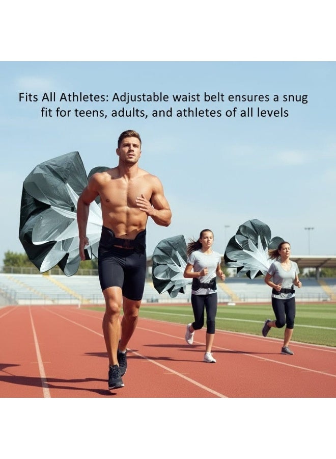 Axox Fitness Speed Running Resistance Chute – Adjustable 360° Rotational Belt Sprint Parachute for Explosive Speed, Agility & Power Training | Lightweight Portable Drag Sprint Trainer for Football, Track, Fitness Athletes - Image 4