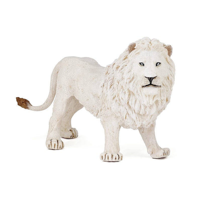 Papo - White Lion Figurine - Wild Animal Toy for Kids Age 3+ - Hand-Painted Jungle Predator - Educational Wildlife Model - Gift Idea - Durable Plastic Toy - 14.5 x 4.7 x 8.2 cm - 50074 - Image 1