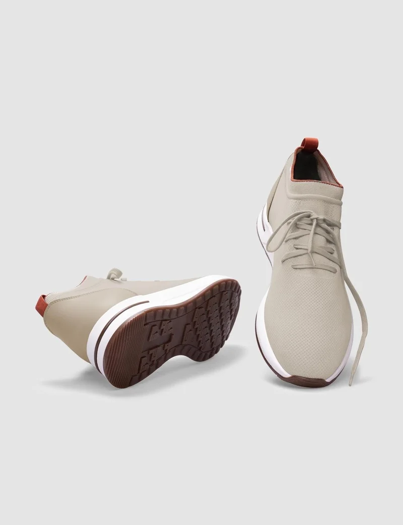 كاباني Knitwear Beige Lace-Up Men's Sports Shoes
