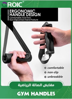GROIC Exercise Handle,Cable Machine Handles Gym Equipment,D Handle Cable Attachment Resistance Band Handles,Heavy Duty Fitness Handle,Exercise Workout Handles(Pack of 2,Black)  - Image 3