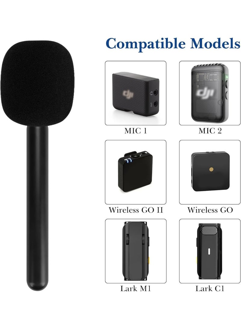 MUNTAQI Wireless Interview Microphone Adapter – Handheld Mic Holder Mount with Foam Windscreen, Universal Mic Adapter for DSLR Camera, Smartphone, YouTube, Podcast, Vlog, Live Streaming - Image 3