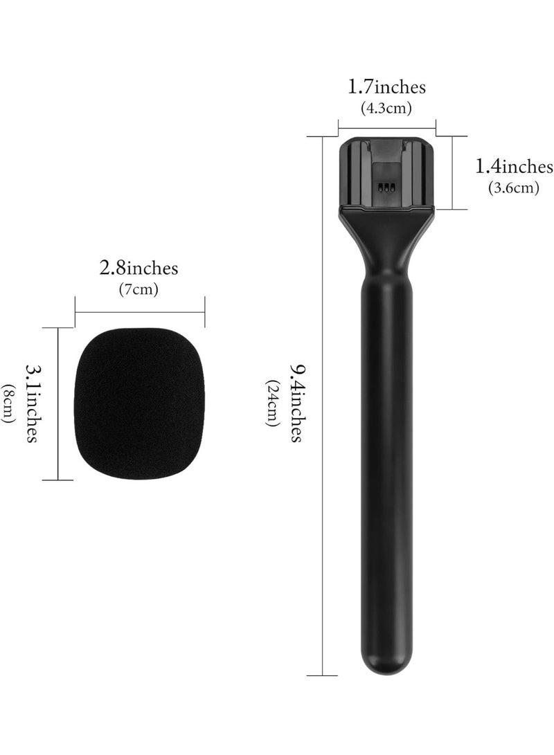 MUNTAQI Wireless Interview Microphone Adapter – Handheld Mic Holder Mount with Foam Windscreen, Universal Mic Adapter for DSLR Camera, Smartphone, YouTube, Podcast, Vlog, Live Streaming - Image 2