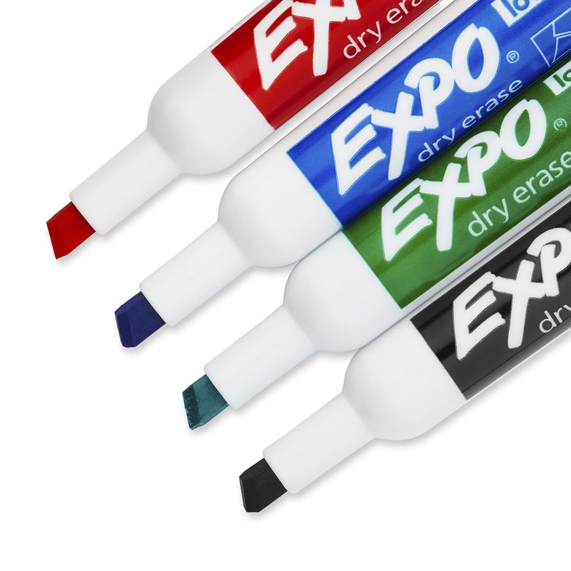 EXPO Low-Odor Dry Erase Markers, Chisel Tip, Assorted Colors, 4-Count - Image 4