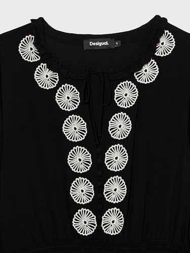 DESIGUAL فستان نسائي من ديزيغوال بأكمام طويلة باللون الأسود - Image 2