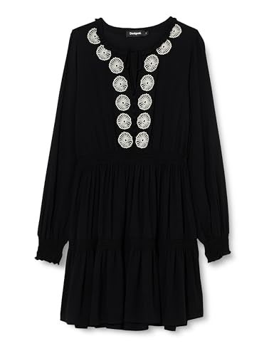 DESIGUAL فستان نسائي من ديزيغوال بأكمام طويلة باللون الأسود - Image 1