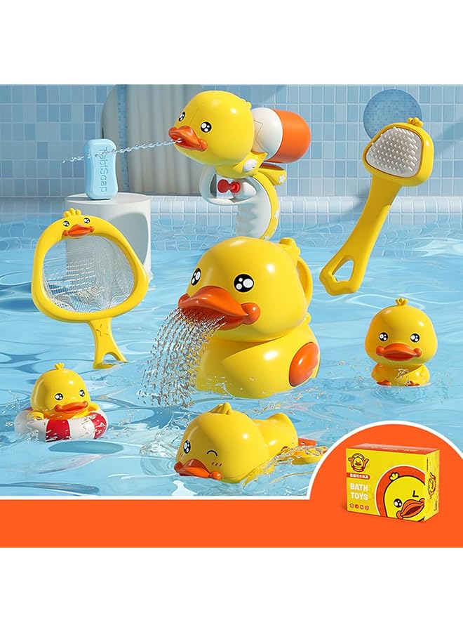 erorex Baby Bath Toys 8 Pcs Safety Bath Ducky Toy Set Boys And Girls Water Bath Toy Set Wind Up Kids - Image 1