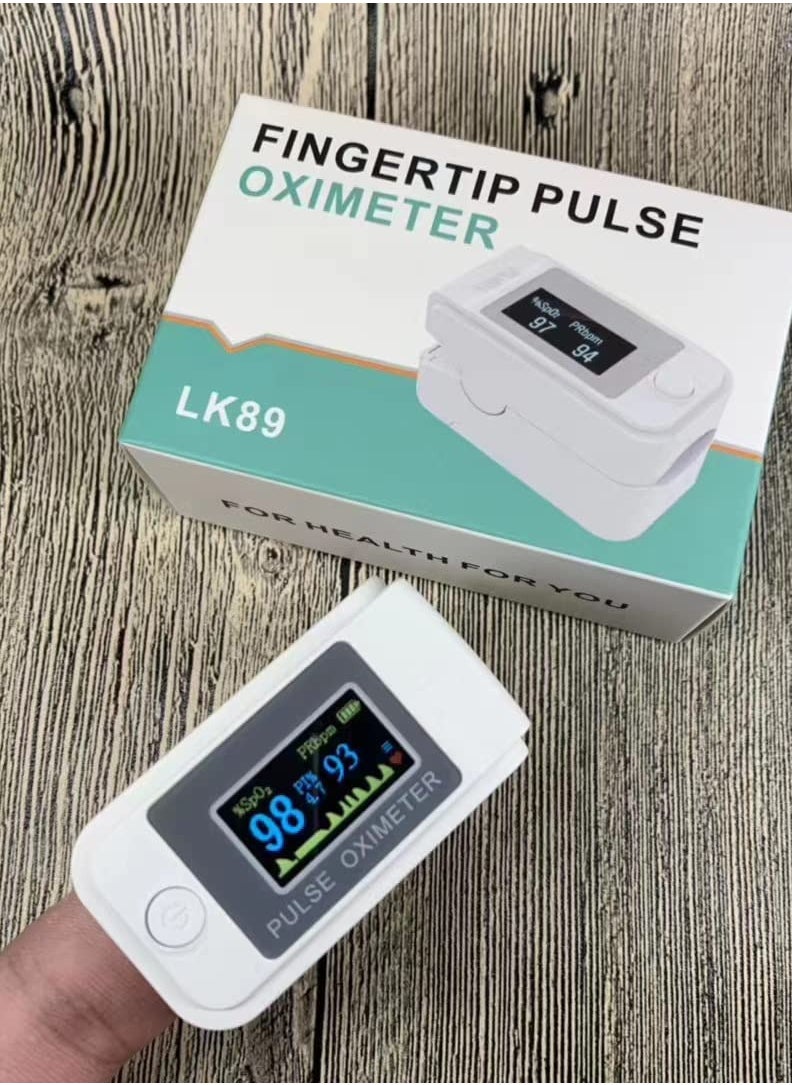 Generic - Pulse Oximeter LK89 Finger Clip Type Pulse Oximeter for Measuring Pulse and Oxygen Saturation (SpO₂) Heart Rate (Pulse) and Perfusion Index (PI) (White) - Image 1