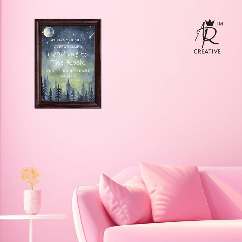 AR Creative When My Heart Is Bible Verse Wall Photo Framed Wall Poster Bible Quotes Print with Frame Home 18 inch x 135 inch Multicolor - Image 3