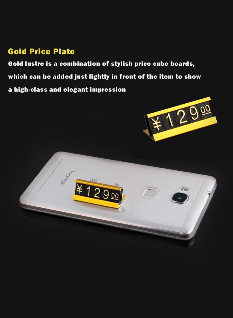 10 Sets Price Tag Adjustable Counter Stand Label Metal Sale Price Display Stand (Gold)