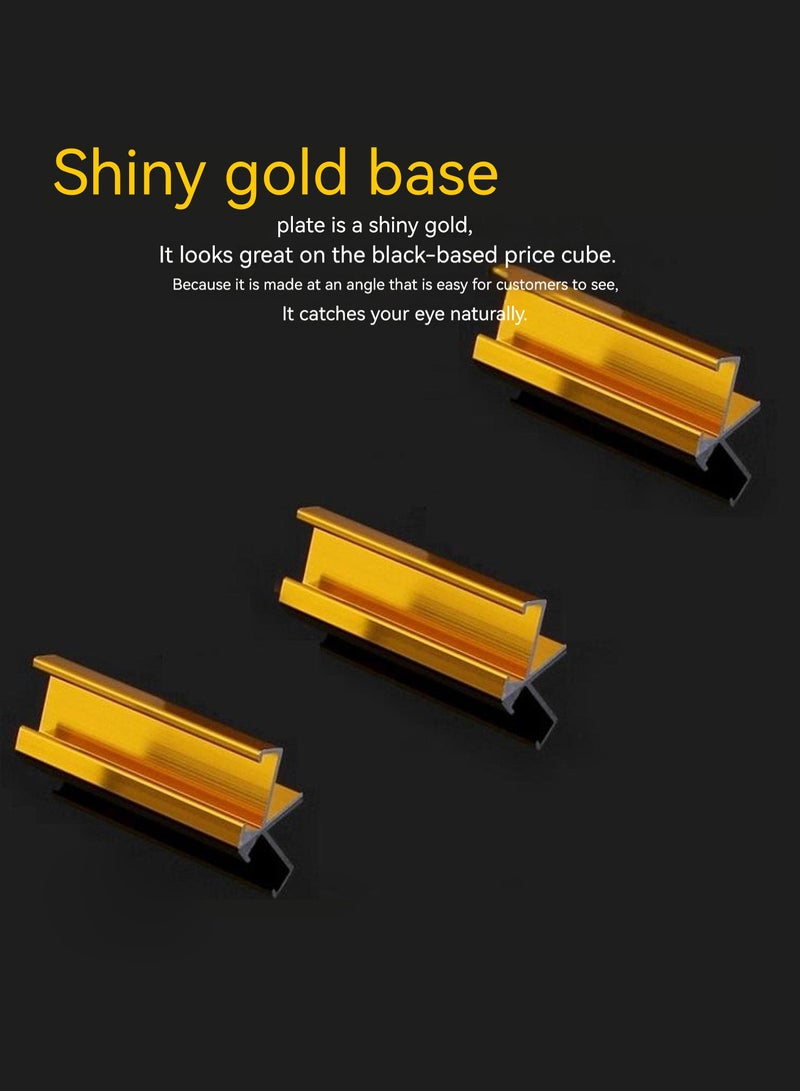 10 Sets Price Tag Adjustable Counter Stand Label Metal Sale Price Display Stand (Gold)