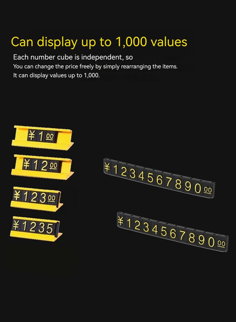 10 Sets Price Tag Adjustable Counter Stand Label Metal Sale Price Display Stand (Gold)