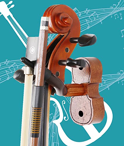 KingPoint Wall Mount Violin Hanger Hook, Mahogany Wood Violin Holder Stand for Home Studio Violin String Instrument Accessories - Image 4