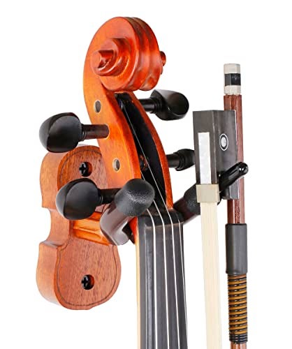 KingPoint Wall Mount Violin Hanger Hook, Mahogany Wood Violin Holder Stand for Home Studio Violin String Instrument Accessories - Image 1