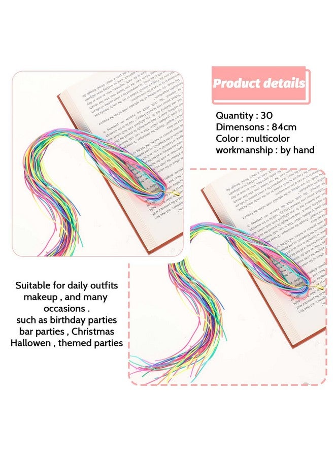 WLLHYF 30 Pcs Hair Braids Colorful Hair Wrap String Assorted Gradient Color Hair Rope Band Rainbow Braiding Hair Tie DIY Ponytail Braids Halloween Hair Styling Accessories for Women Girls - Image 2
