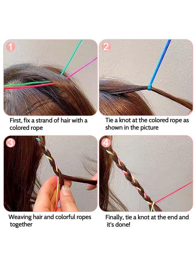 WLLHYF 30 Pcs Hair Braids Colorful Hair Wrap String Assorted Gradient Color Hair Rope Band Rainbow Braiding Hair Tie DIY Ponytail Braids Halloween Hair Styling Accessories for Women Girls - Image 4