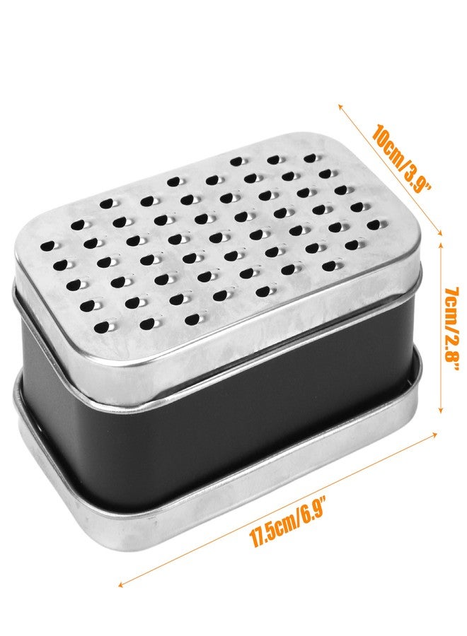 KH866 2 In 1 Cheese Grater with Container and Lid Metal Handheld with Storage Box Stainless Steel - Citrus Lemon Zester, Fruit Vegetable Onion Choppers, Airtight Includes Hand Peelers, Grinder, Shredder - Image 2