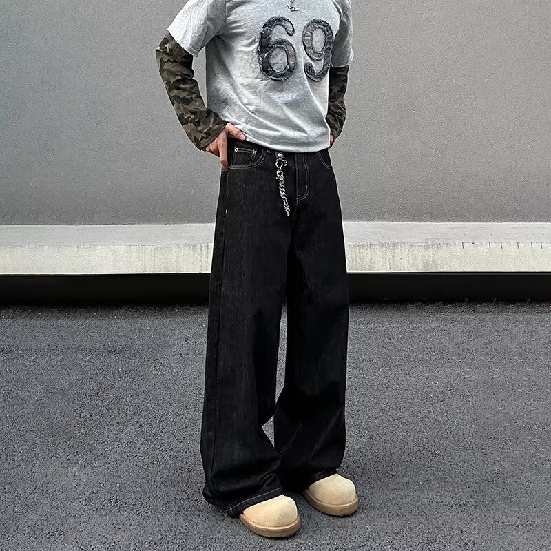 Unisex Classic Denim Jeans Loose Fit Daily Outdoor Wear - Image 1