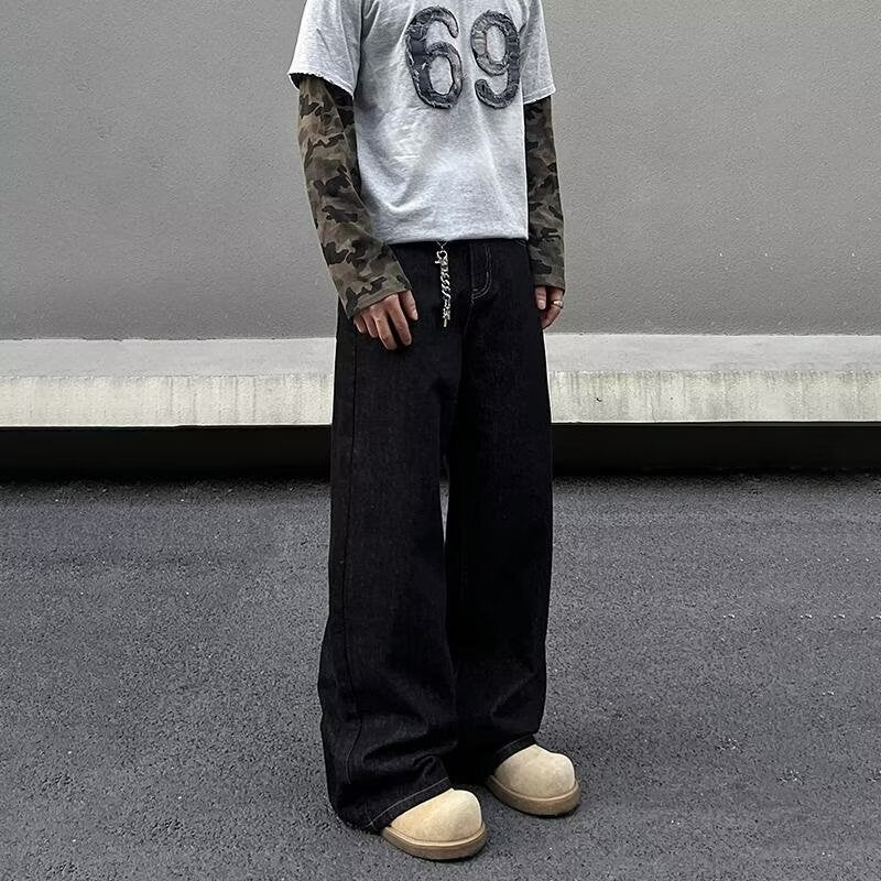 Unisex Classic Denim Jeans Loose Fit Daily Outdoor Wear - Image 3