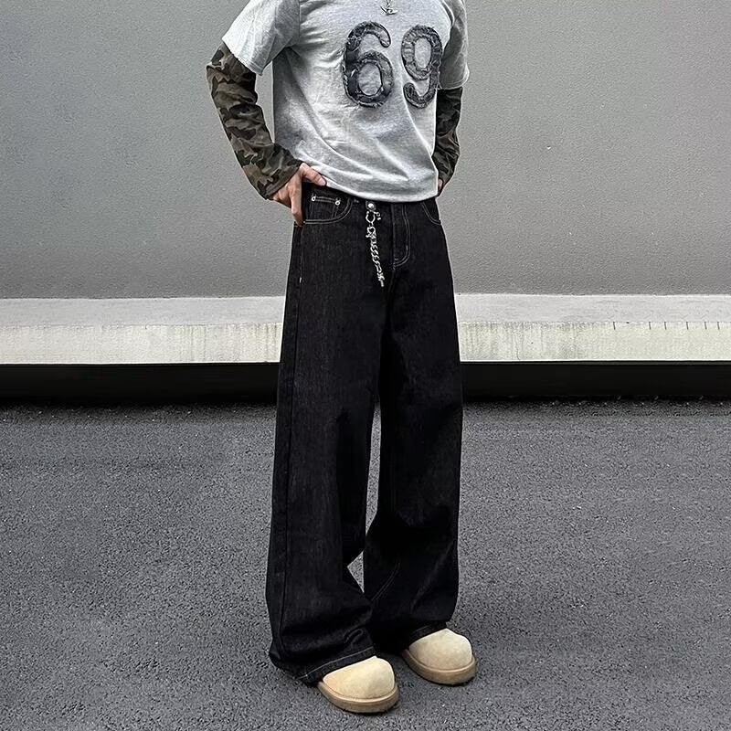 Unisex Classic Denim Jeans Loose Fit Daily Outdoor Wear - Image 2