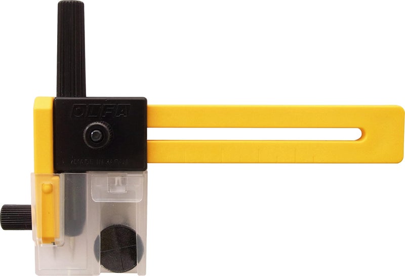 OLFA Compass Circle Cutter (CMP-1) - Adjustable Compass Style Rotary Circle Cutter w/ 6 Blades for Cutting Circles Up to 6 Inches in Diameter, Replacement Blades: OLFA COB-1 Blades - Image 1