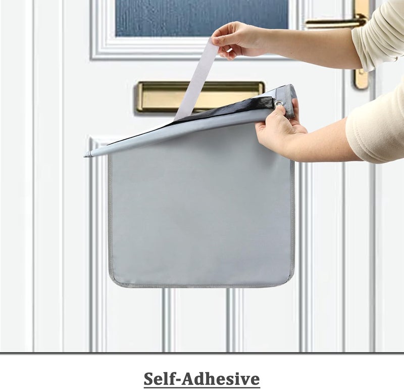 Annmore Mail Slot Catcher for Door Mail Slot, Grey Mail Catcher Bag, Indoor Mail Slot Cover Interior Draft Stopper, Large Size, Self-Adhesive, Large Capacity, Practical Garage Door Accessories - Image 3