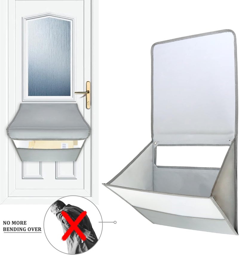 Annmore Mail Slot Catcher for Door Mail Slot, Grey Mail Catcher Bag, Indoor Mail Slot Cover Interior Draft Stopper, Large Size, Self-Adhesive, Large Capacity, Practical Garage Door Accessories - Image 5
