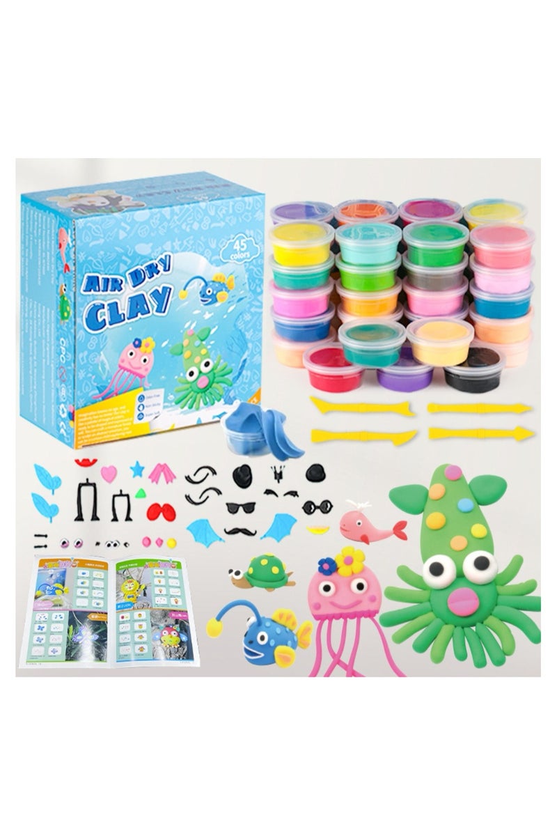 JAYATO 45 Colors Air Dry Clay for Kids, Safe, Non-Toxic, Ultra-Light, and Easy to Shape for Endless Creative Fun and DIY Projects, Perfect Birthday Gift for Boys and Girls, Play with Friends - Image 1