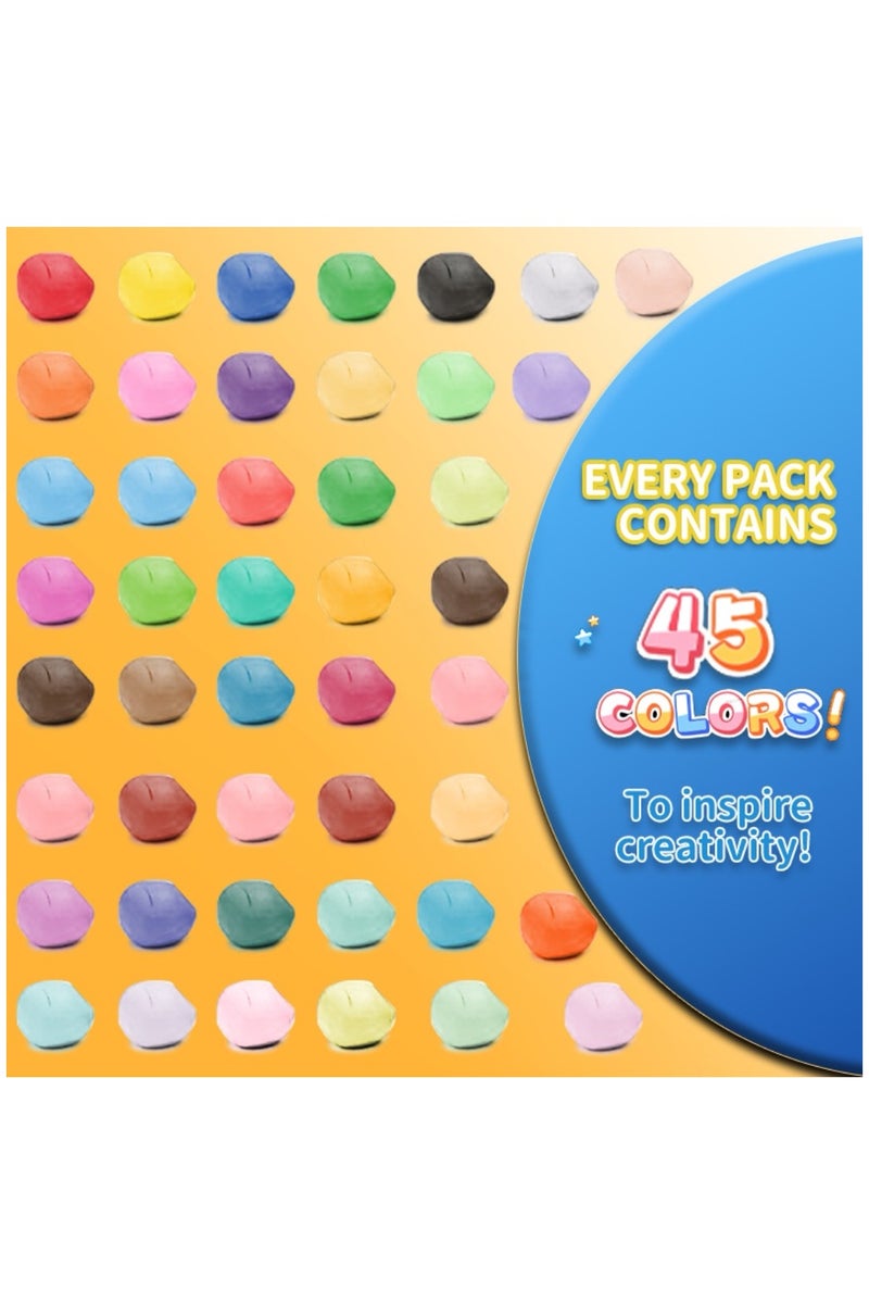 JAYATO 45 Colors Air Dry Clay for Kids, Safe, Non-Toxic, Ultra-Light, and Easy to Shape for Endless Creative Fun and DIY Projects, Perfect Birthday Gift for Boys and Girls, Play with Friends - Image 2
