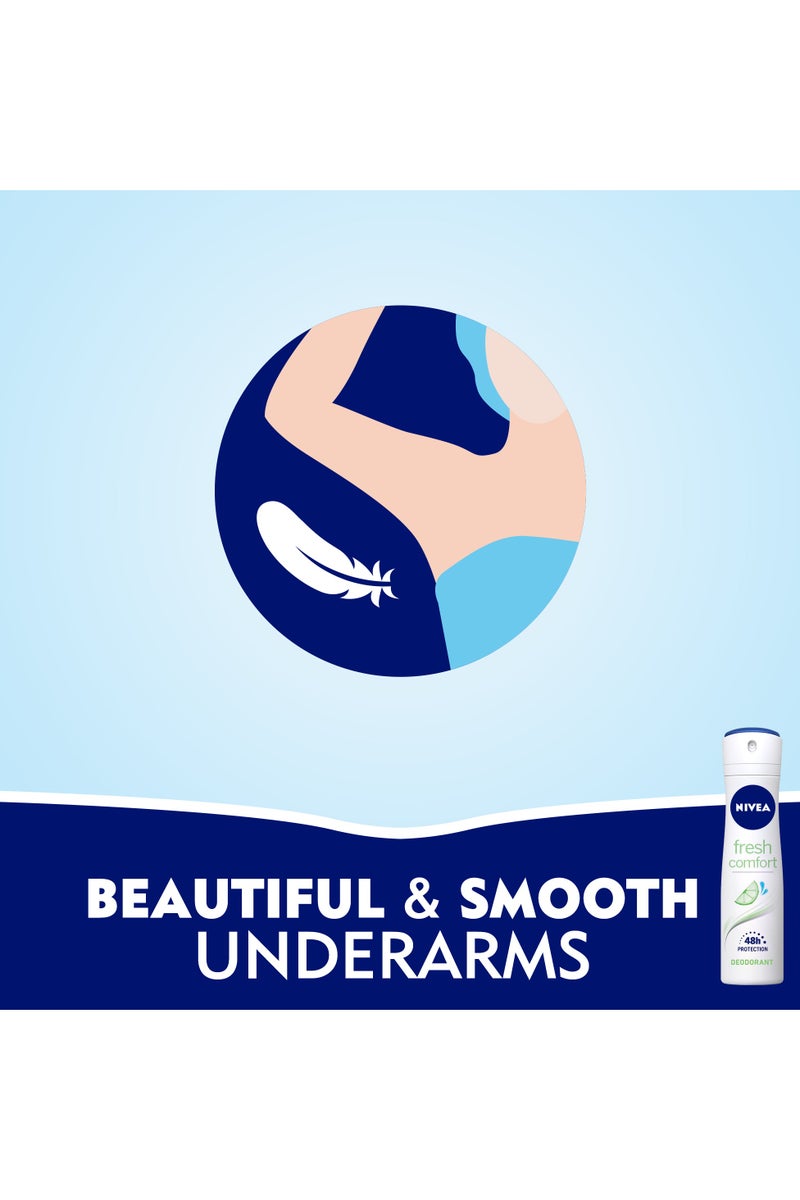 Nivea Fresh Comfort Antiperspirant Spray Bergamot And Jasmine Scent Pack Of 3 - Image 3