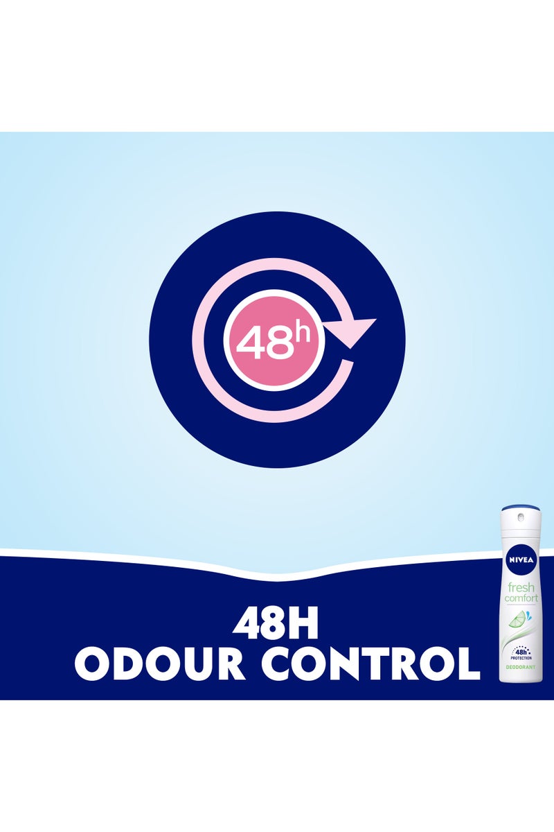 Nivea Fresh Comfort Antiperspirant Spray Bergamot And Jasmine Scent Pack Of 3 - Image 4