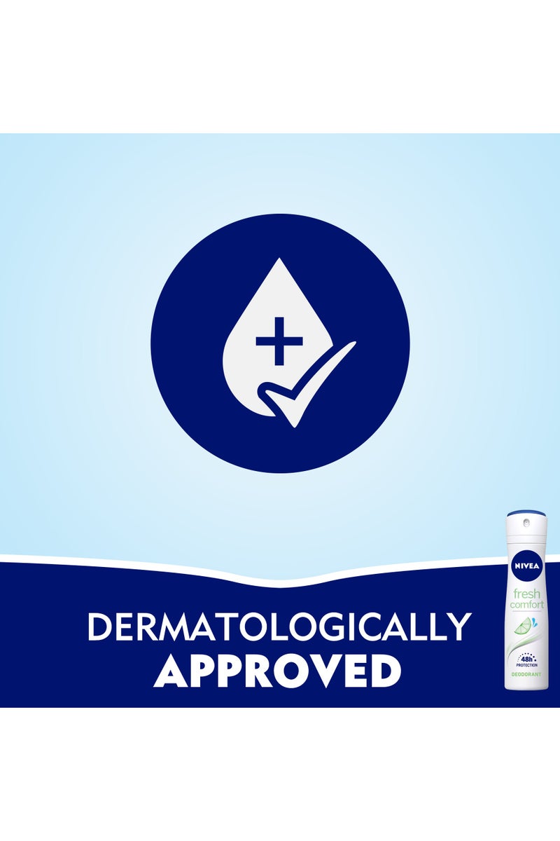 Nivea Fresh Comfort Antiperspirant Spray Bergamot And Jasmine Scent Pack Of 3 - Image 5