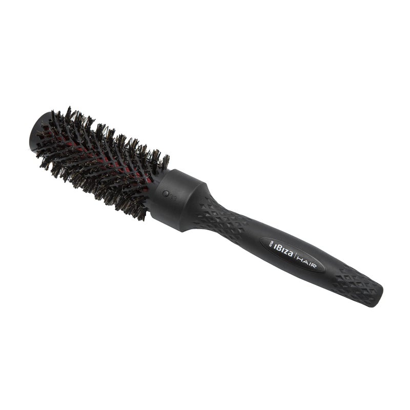 Ibiza Hair Ceramic Round Brush (RB3-33mm) | Carbon Fiber/Nylon Bristles & Beech Wood Core to Absorb Heat & Protect Hair | Adds Shine to All Hair Types | Ideal for Loose Waves - Image 4