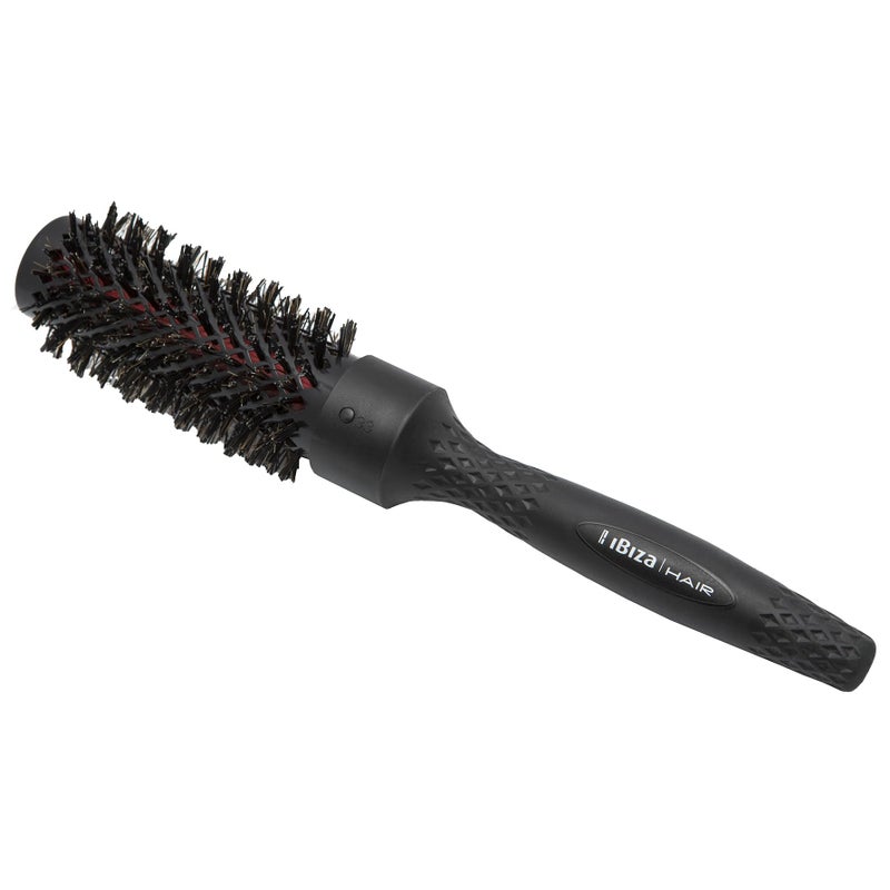 Ibiza Hair Ceramic Round Brush (RB3-33mm) | Carbon Fiber/Nylon Bristles & Beech Wood Core to Absorb Heat & Protect Hair | Adds Shine to All Hair Types | Ideal for Loose Waves - Image 1