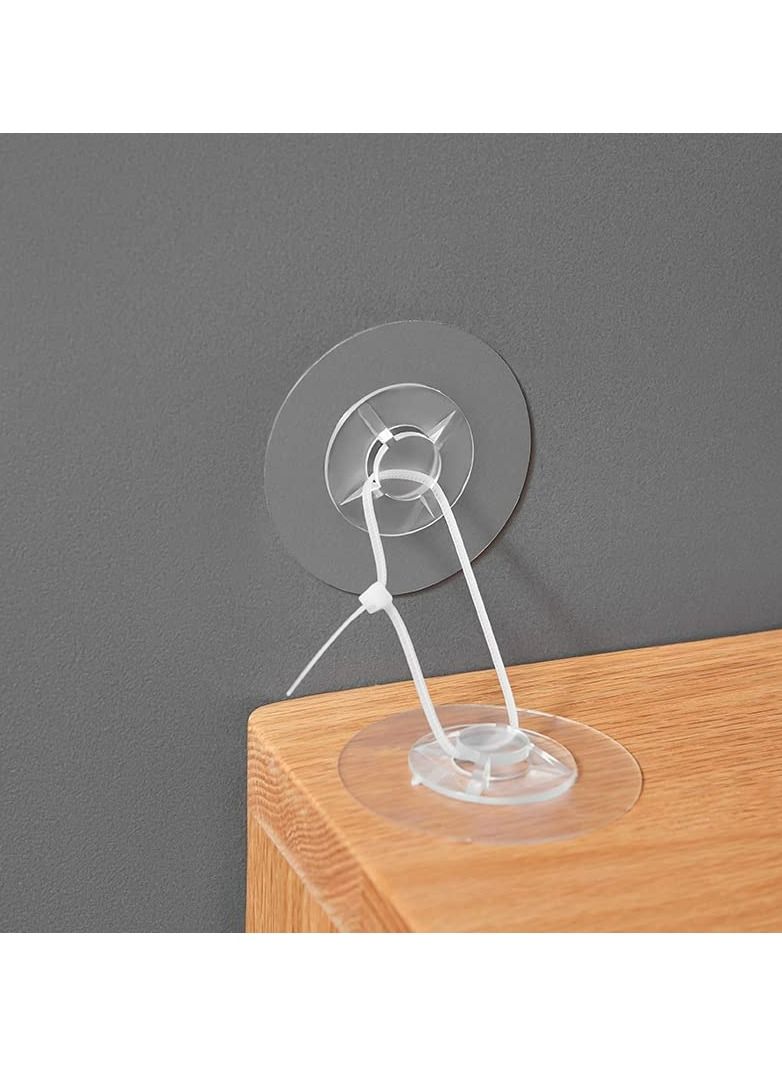 SYOSI Anti-Falling Frame Holder, 5Pcs Furniture Anti-tipping Device, Punch-Free Cabinet Safety, Child Protection Cabinet Anti-Falling Frame Holder, Opening Cable Tie Line Non-Marking Strong Patch Fixed Hook - Image 1
