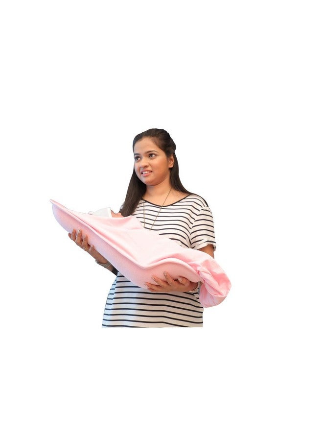 هوبا وسادة رضاعة قطنية 2 في 1 بغطاء وردي | وسادة رضاعة مع غطاء | وسادة رضاعة مع غطاء حاملة أطفال، حاملة متكئة، حاملة أطفال - Image 3