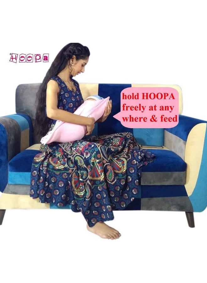 هوبا وسادة رضاعة قطنية 2 في 1 بغطاء وردي | وسادة رضاعة مع غطاء | وسادة رضاعة مع غطاء حاملة أطفال، حاملة متكئة، حاملة أطفال - Image 5