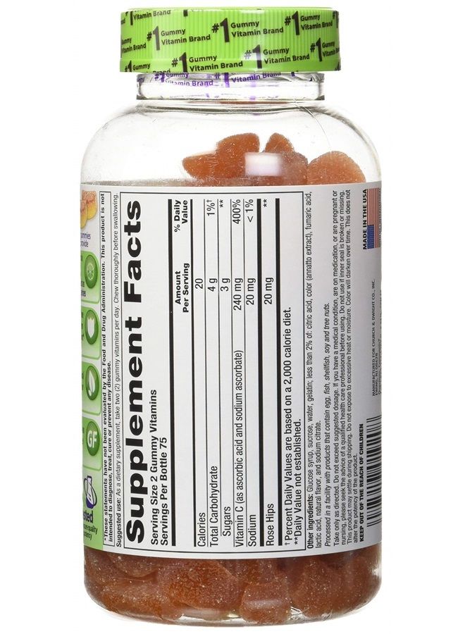 Vitafusion Power C Adult Vitamins Gummy, Immune Support, Natural Orange 150 ea (Pack of 2) - Image 2