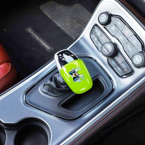 TOOLEPIC for Dodge Challenger Charger Durango Accessories 2015-2024 - Gear Shift Knob Trim Cover- ABS Plastic with Unique Scat Style Surface, Perfect for Decoration - Sublime Green - Image 2