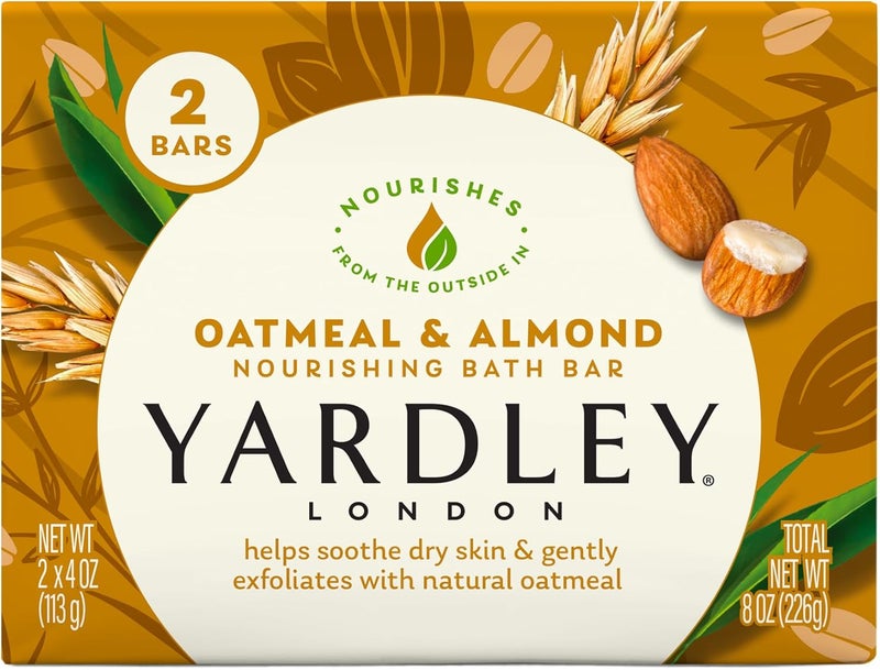 Yardley London Oatmeal & Almond Nourishing Bath Bar - 2 Count (4.0 Oz Each) - Image 1