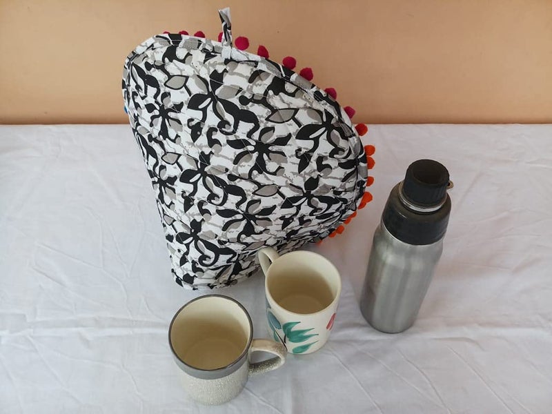 Malan Bai Mandala Tea Cozy Cover Hand Block Winter Tea Cozy Cotton Tea Kettle Warmer Pot Cover Hot Coffee Cover Handamde Kitchen Décor Brand: Malan Bai - Image 1