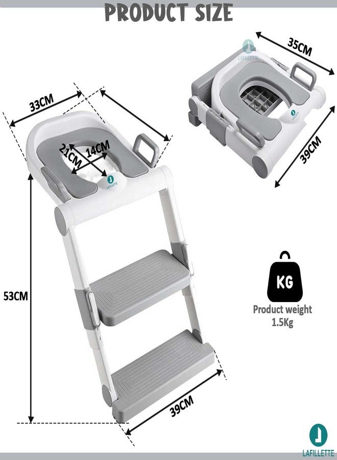 LAFILLETTE Lightweight Foldable Baby Potty Training Chair For Indoor And Outdoor Use (GREY) - Image 2