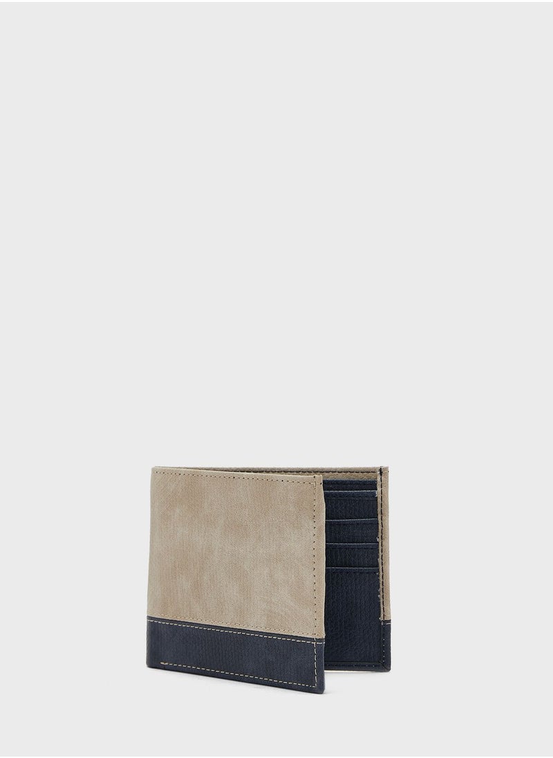 Color Block Bi Fold Wallet